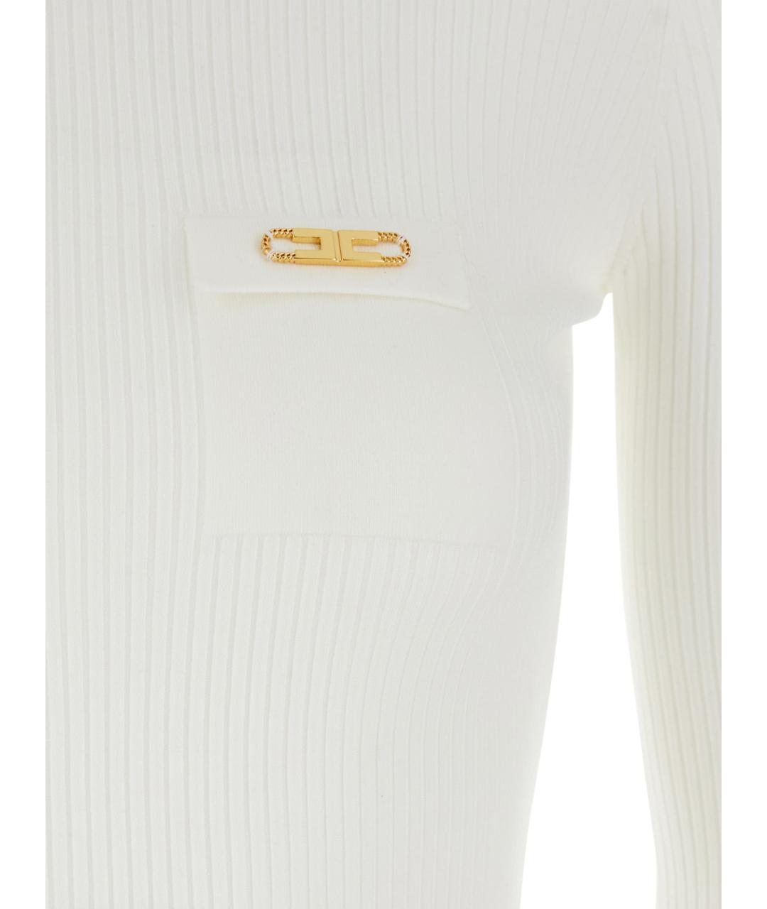 ELISABETTA FRANCHI Белая полиамидовая водолазка, фото 3