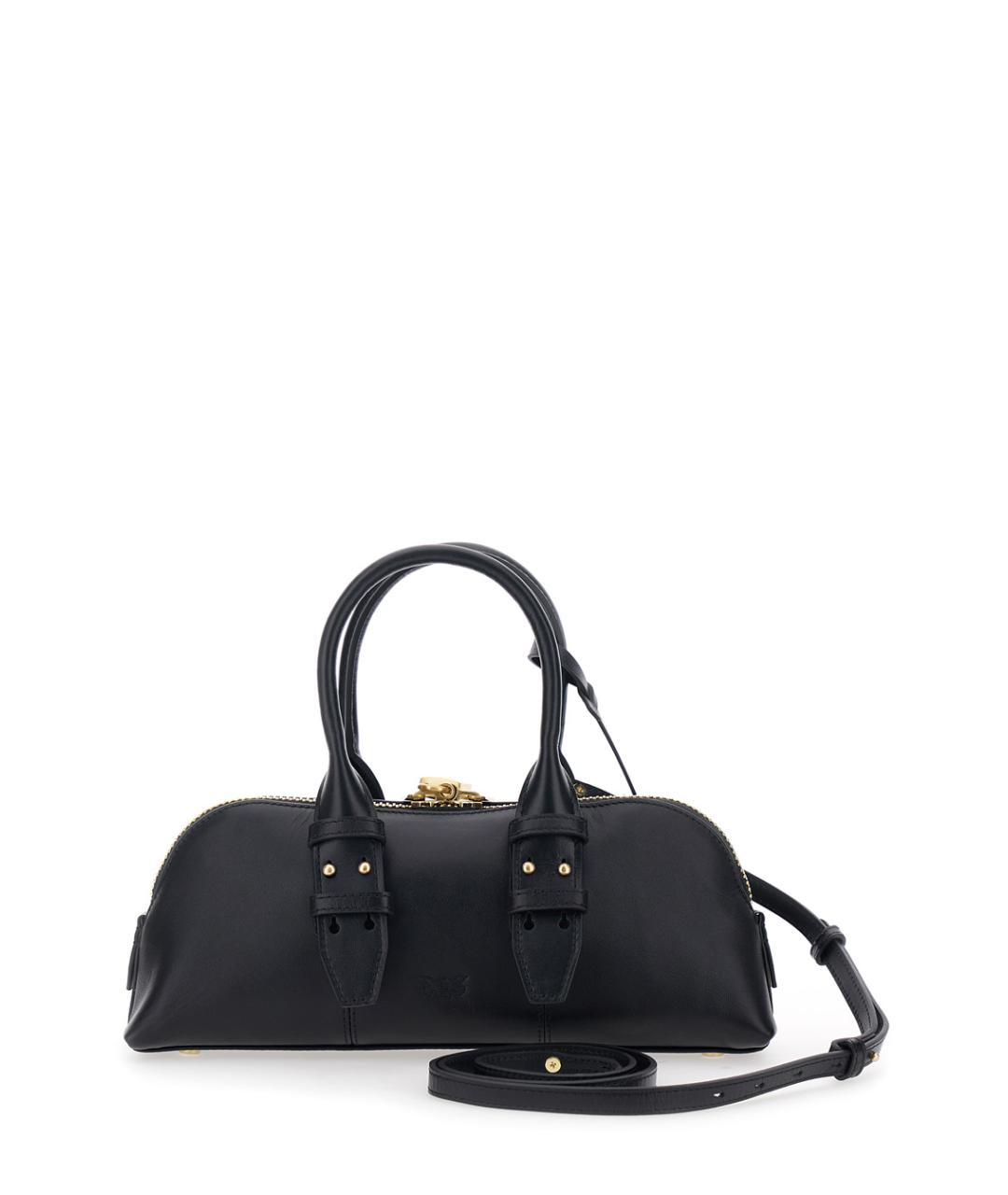 PINKO Черная кожаная сумка с короткими ручками, фото 2