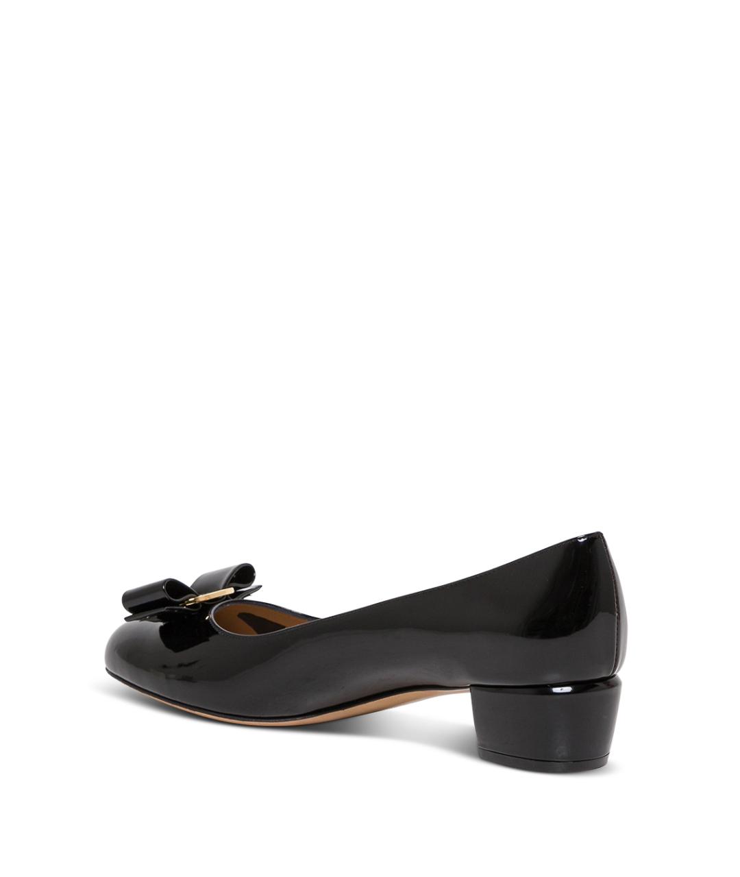 FERRAGAMO Черные балетки из лакированной кожи, фото 2