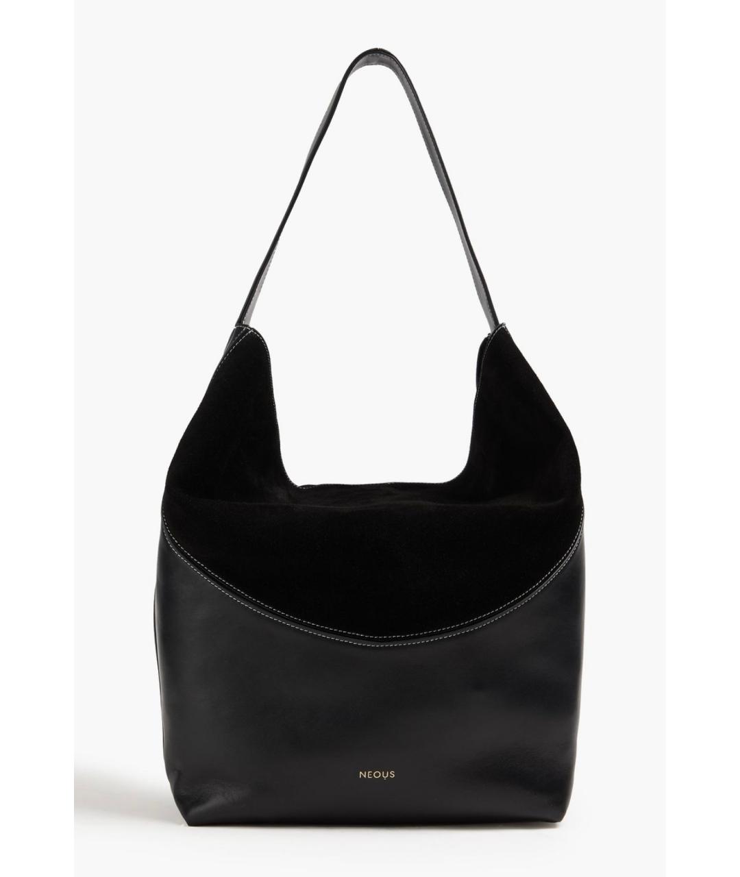 NEOUS Черная кожаная сумка тоут, фото 4