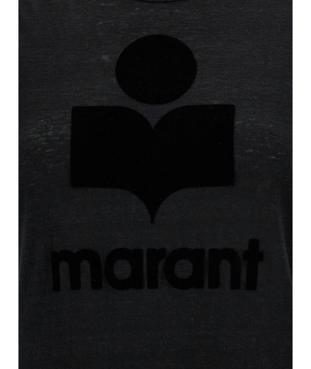 ISABEL MARANT Черная льняная футболка, фото 2