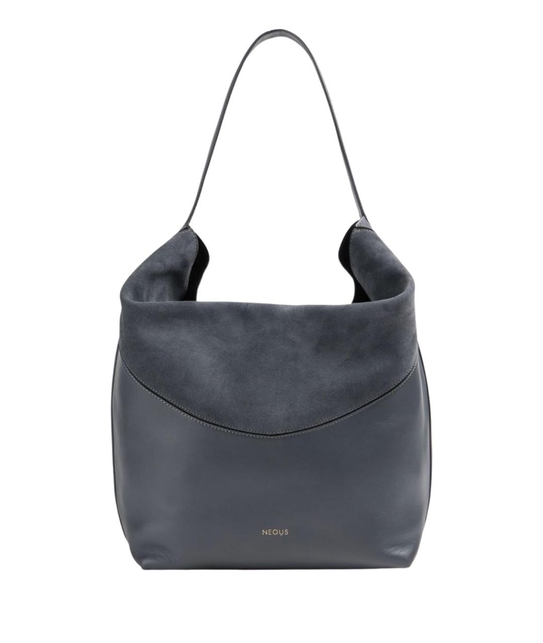 NEOUS Серая кожаная сумка тоут, фото 1