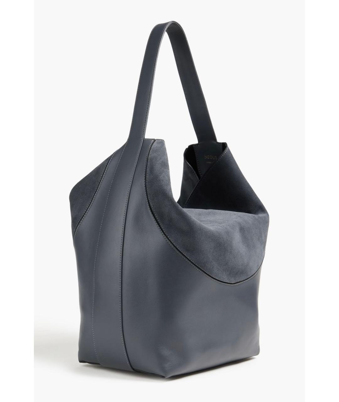 NEOUS Серая кожаная сумка тоут, фото 3