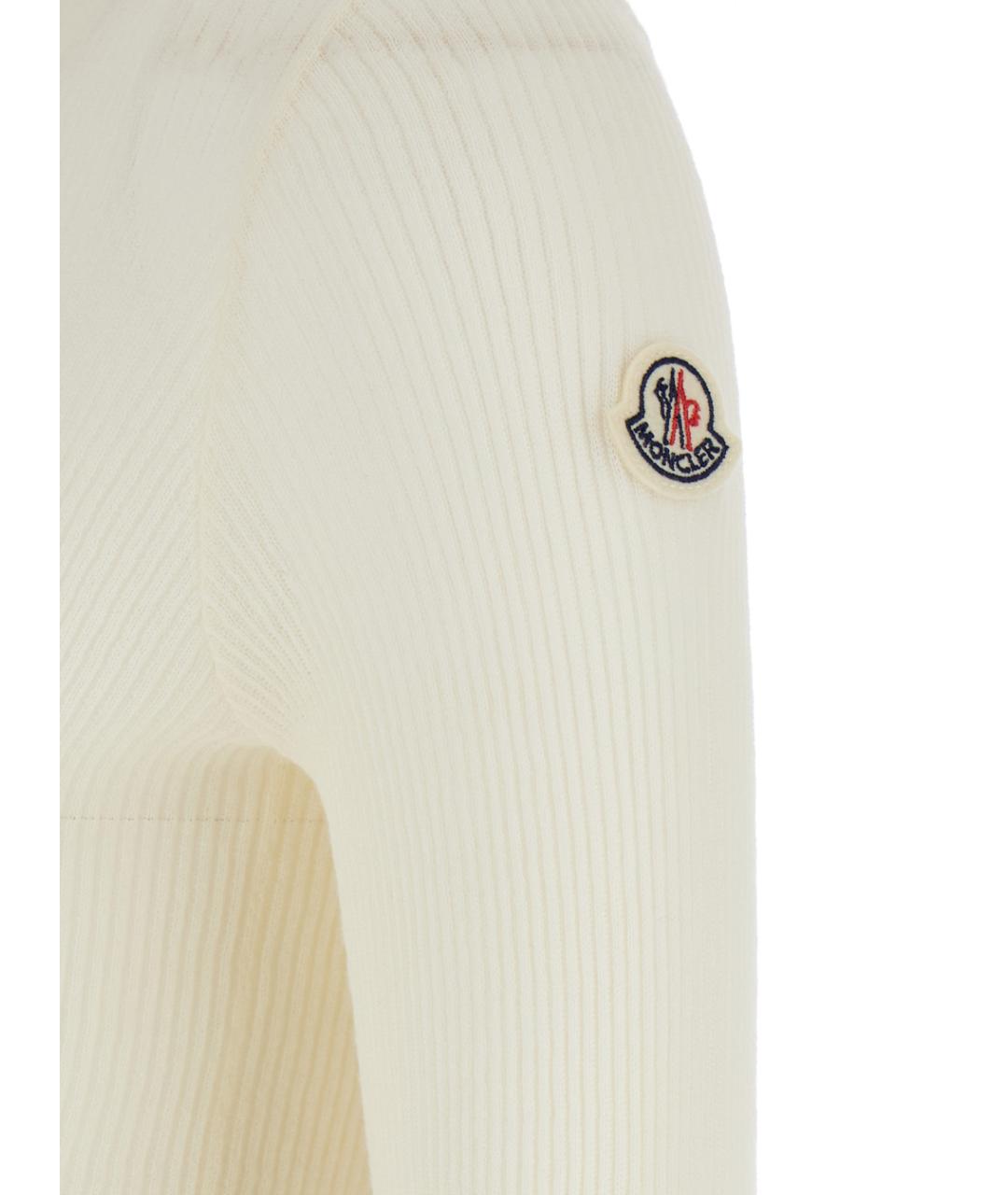 MONCLER Белый хлопковый джемпер / свитер, фото 3
