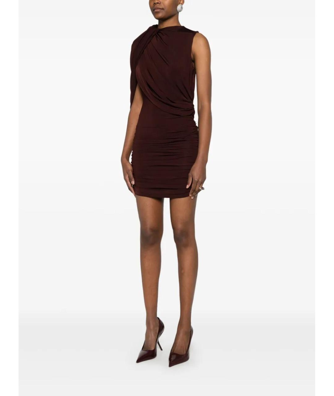 MAGDA BUTRYM Бордовое полиамидовое коктейльное платье, фото 4