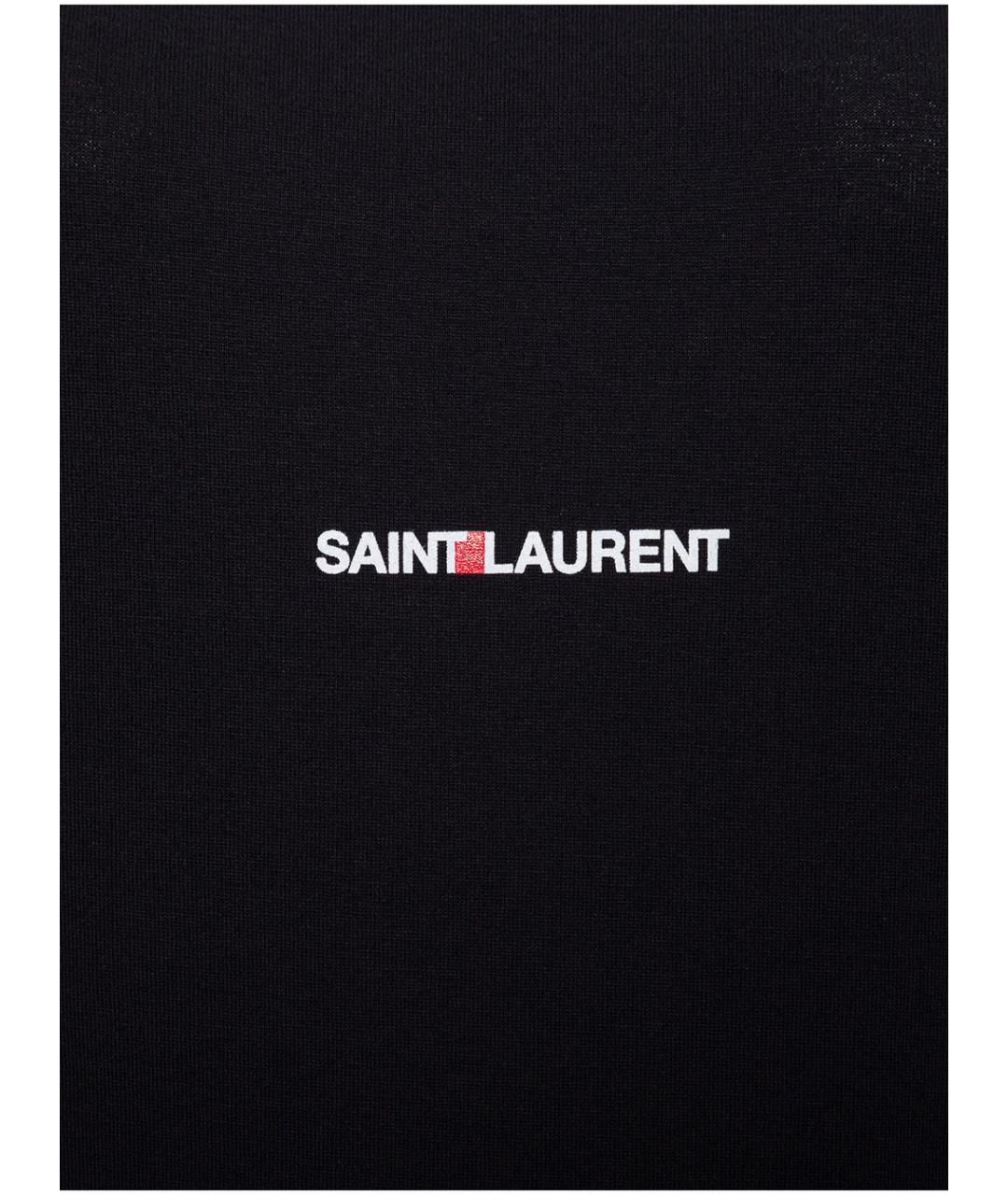 SAINT LAURENT Черная хлопковая футболка, фото 3