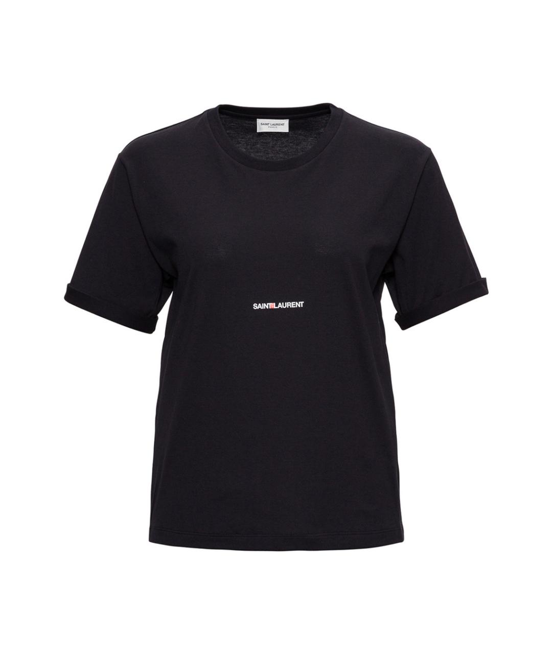 SAINT LAURENT Черная хлопковая футболка, фото 1