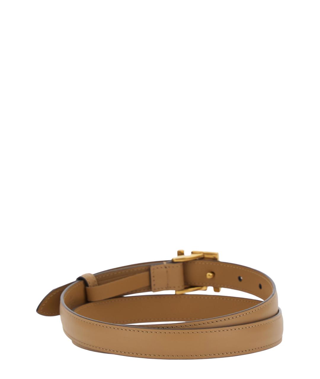 FENDI Бежевый кожаный ремень, фото 2