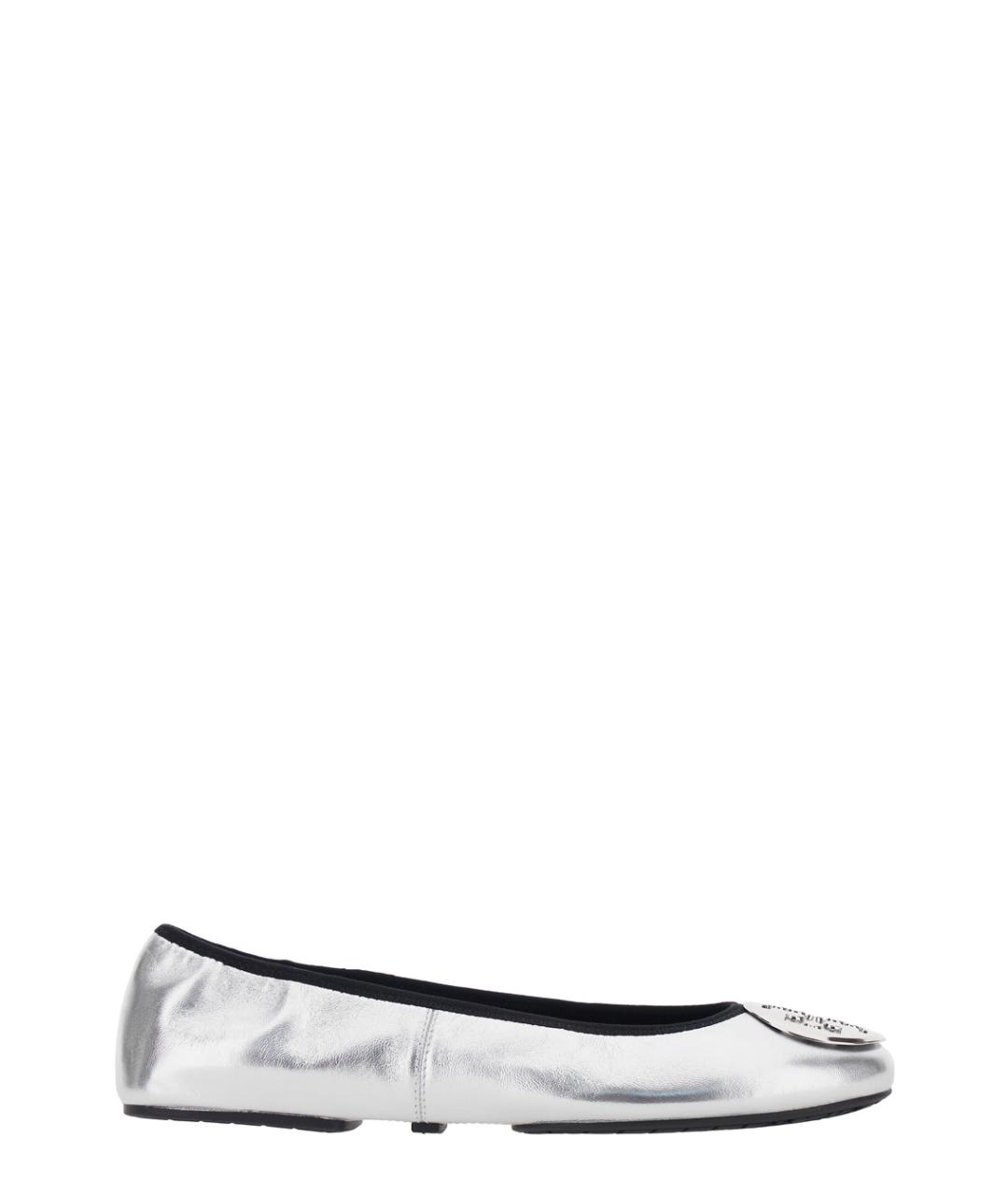 TORY BURCH Серебряные балетки, фото 1