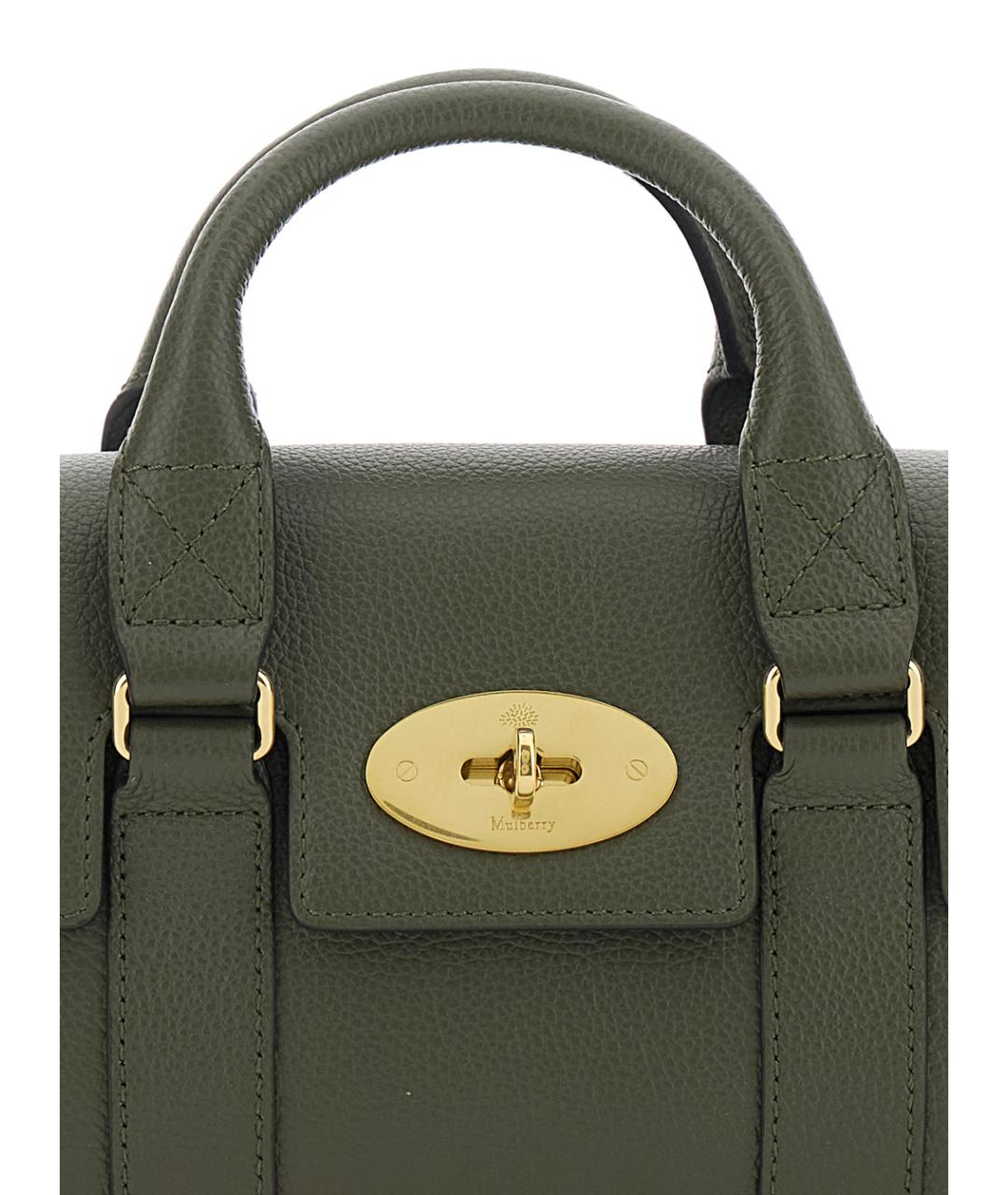 MULBERRY Зеленая кожаная сумка с короткими ручками, фото 3