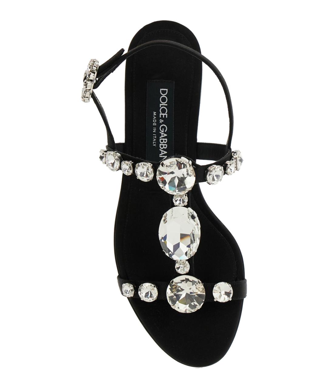 DOLCE&GABBANA Черные текстильные босоножки, фото 4