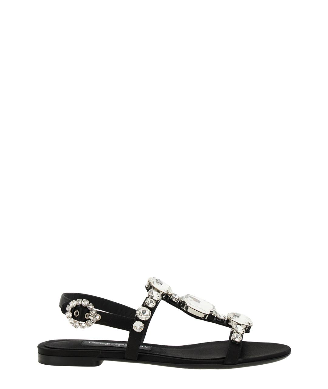 DOLCE&GABBANA Черные текстильные босоножки, фото 1