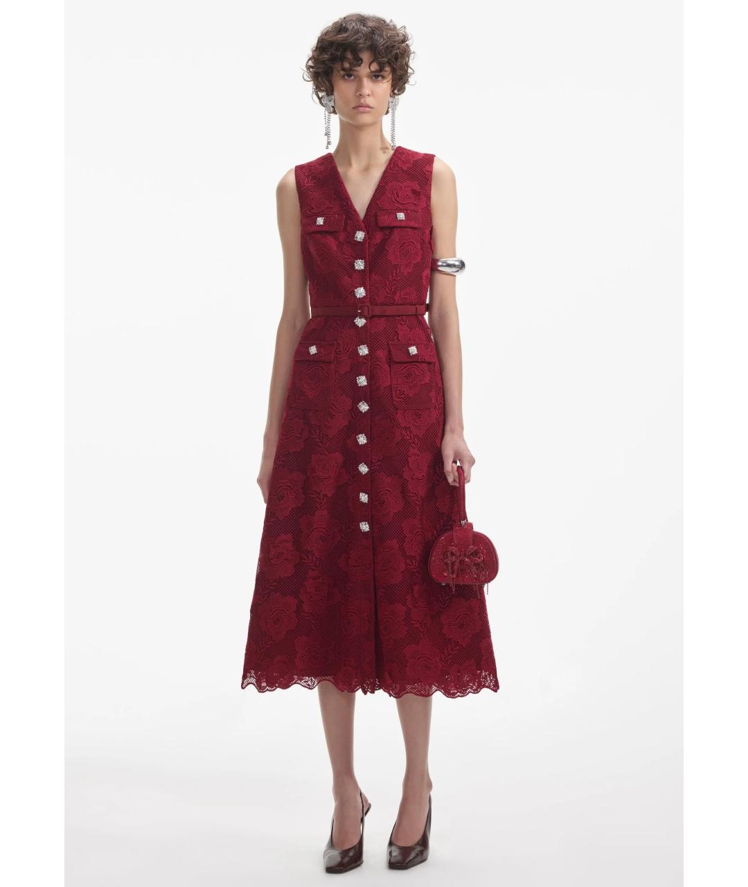 SELF-PORTRAIT Бордовое коктейльное платье, фото 2