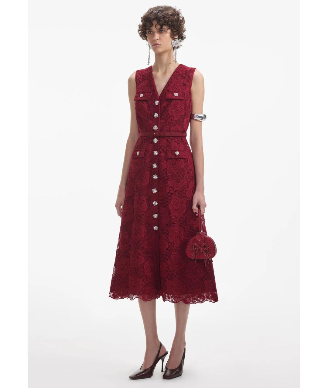 SELF-PORTRAIT Бордовое коктейльное платье, фото 3