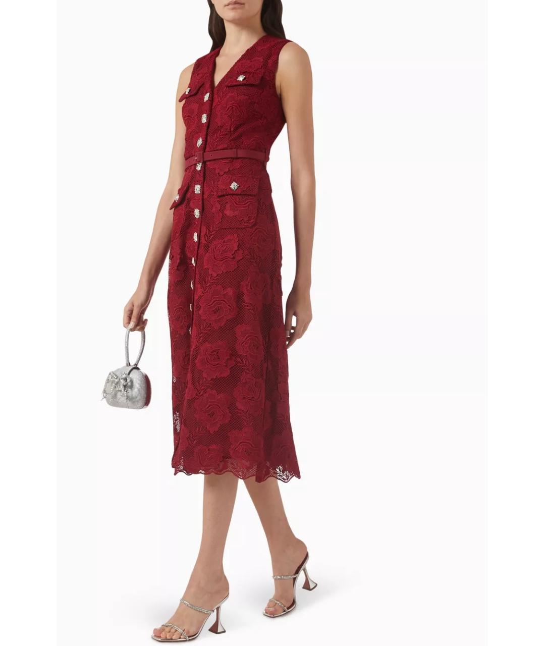 SELF-PORTRAIT Бордовое коктейльное платье, фото 8