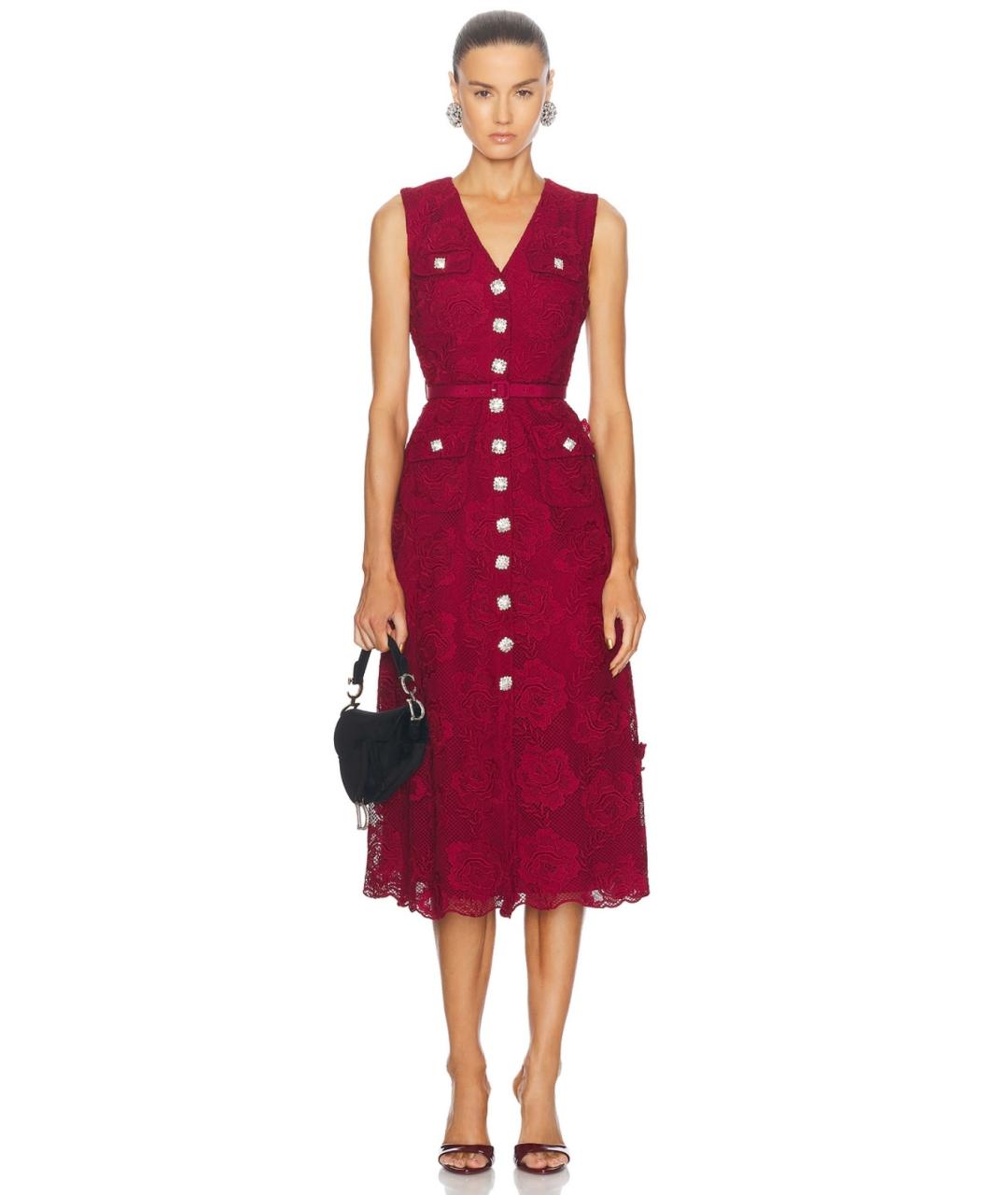 SELF-PORTRAIT Бордовое коктейльное платье, фото 5