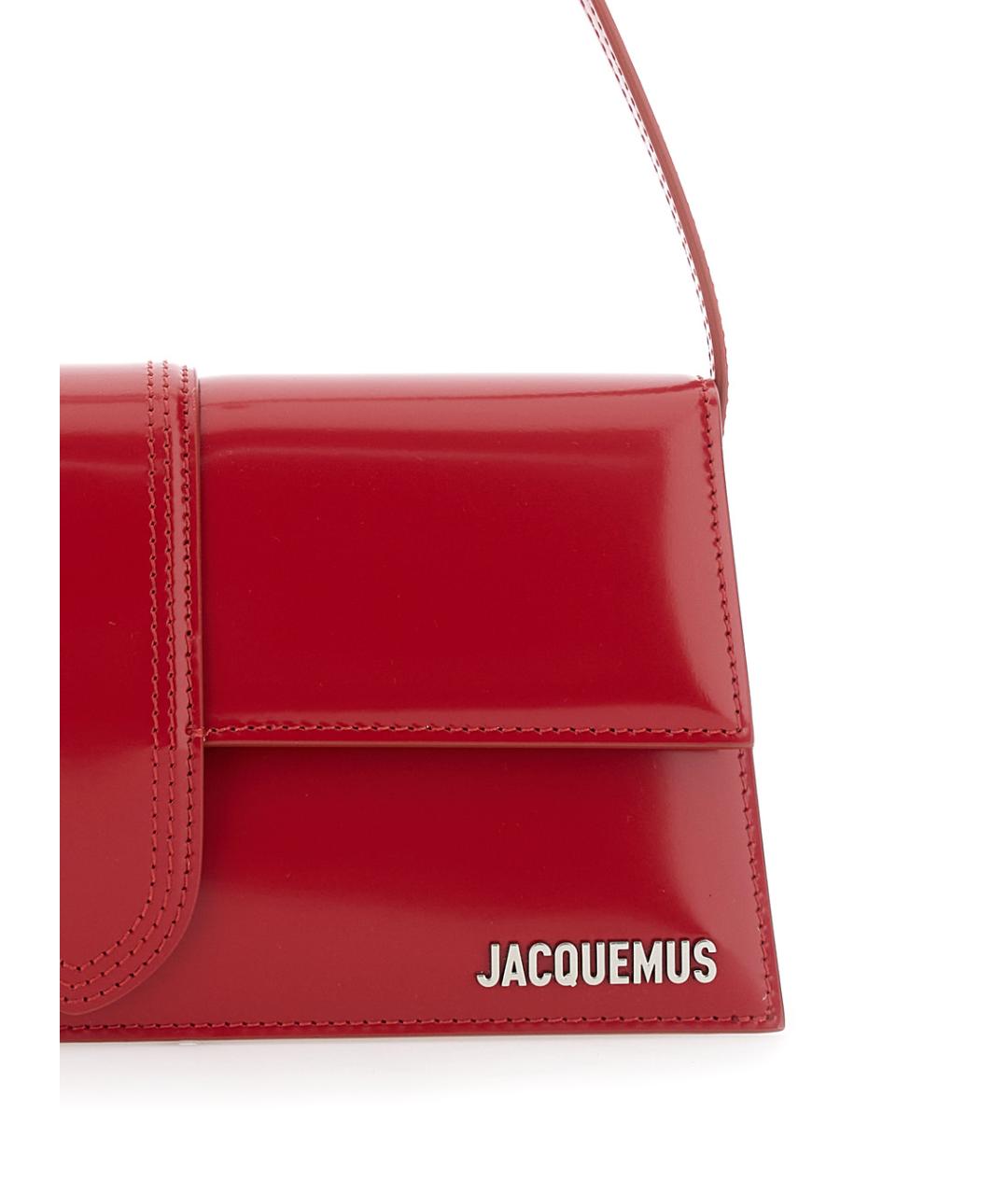JACQUEMUS Красная кожаная сумка через плечо, фото 3