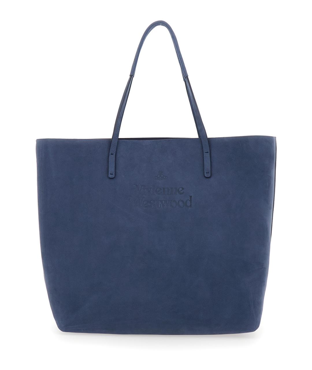 VIVIENNE WESTWOOD Синяя кожаная сумка тоут, фото 1