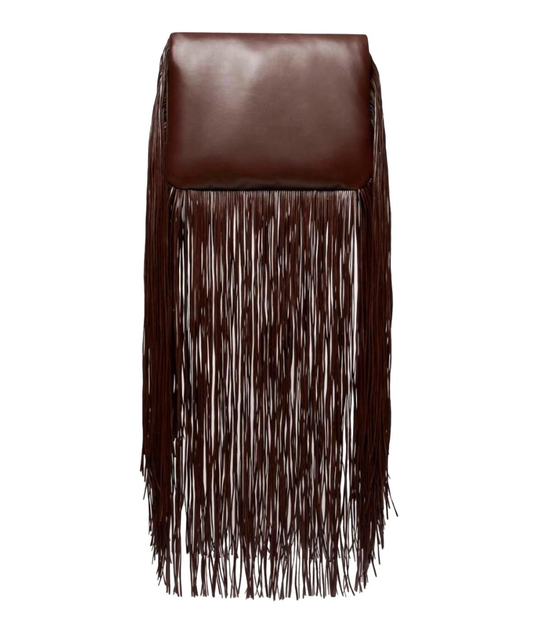 SPORTMAX Коричневая кожаная сумка с короткими ручками, фото 2