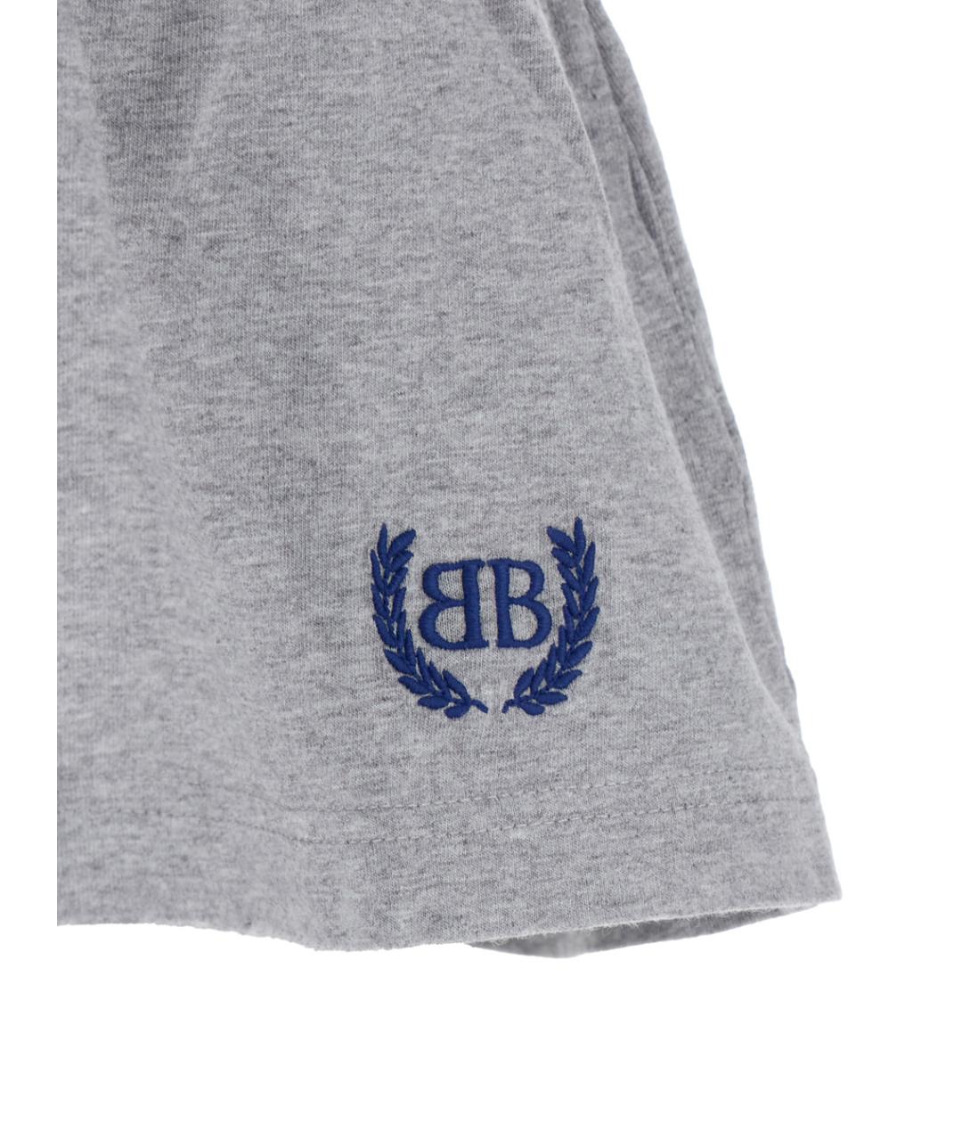 BALENCIAGA Серая хлопковая юбка мини, фото 3