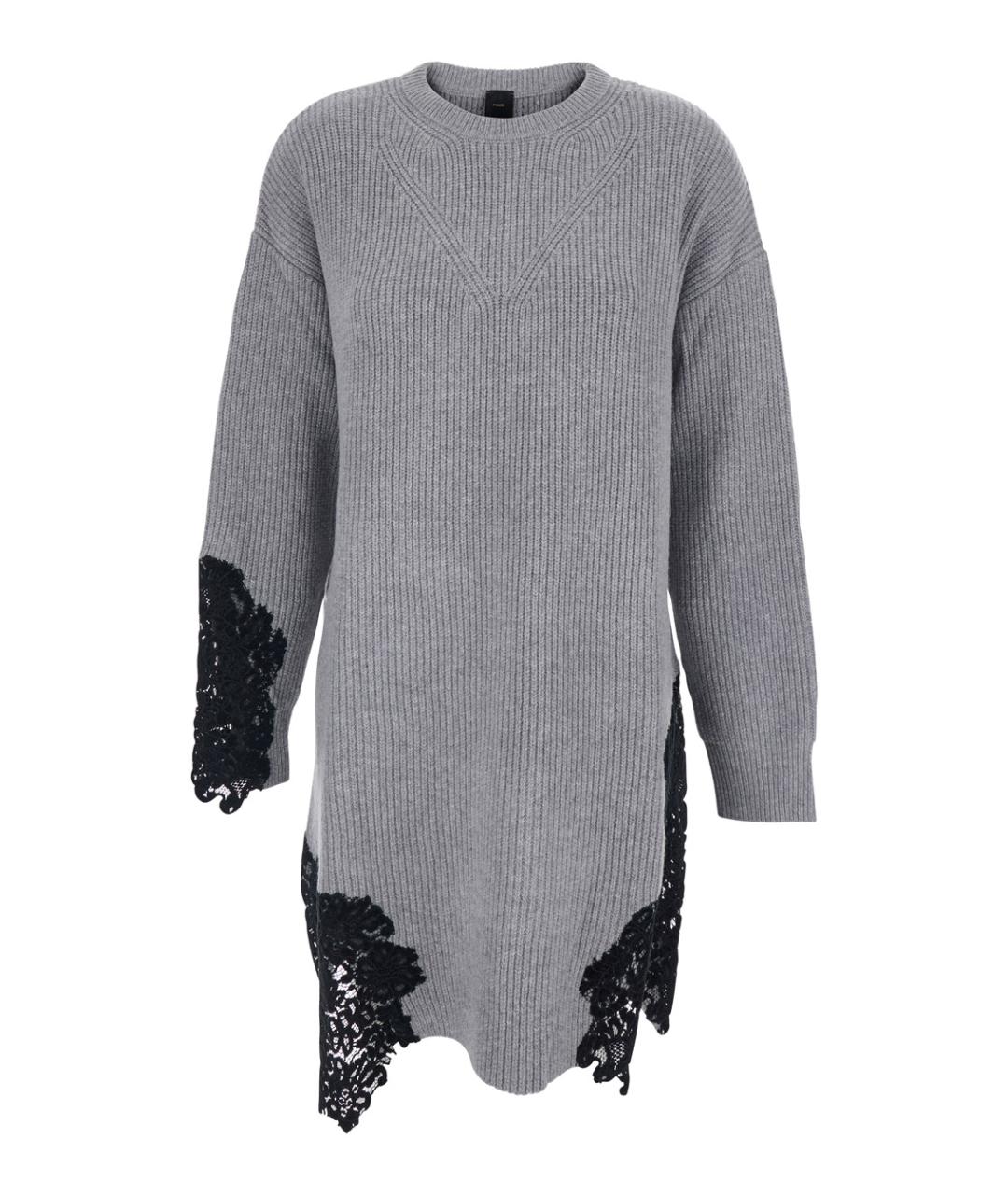 PINKO Серое шерстяное повседневное платье, фото 1