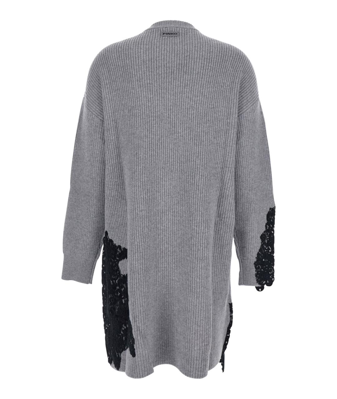 PINKO Серое шерстяное повседневное платье, фото 2