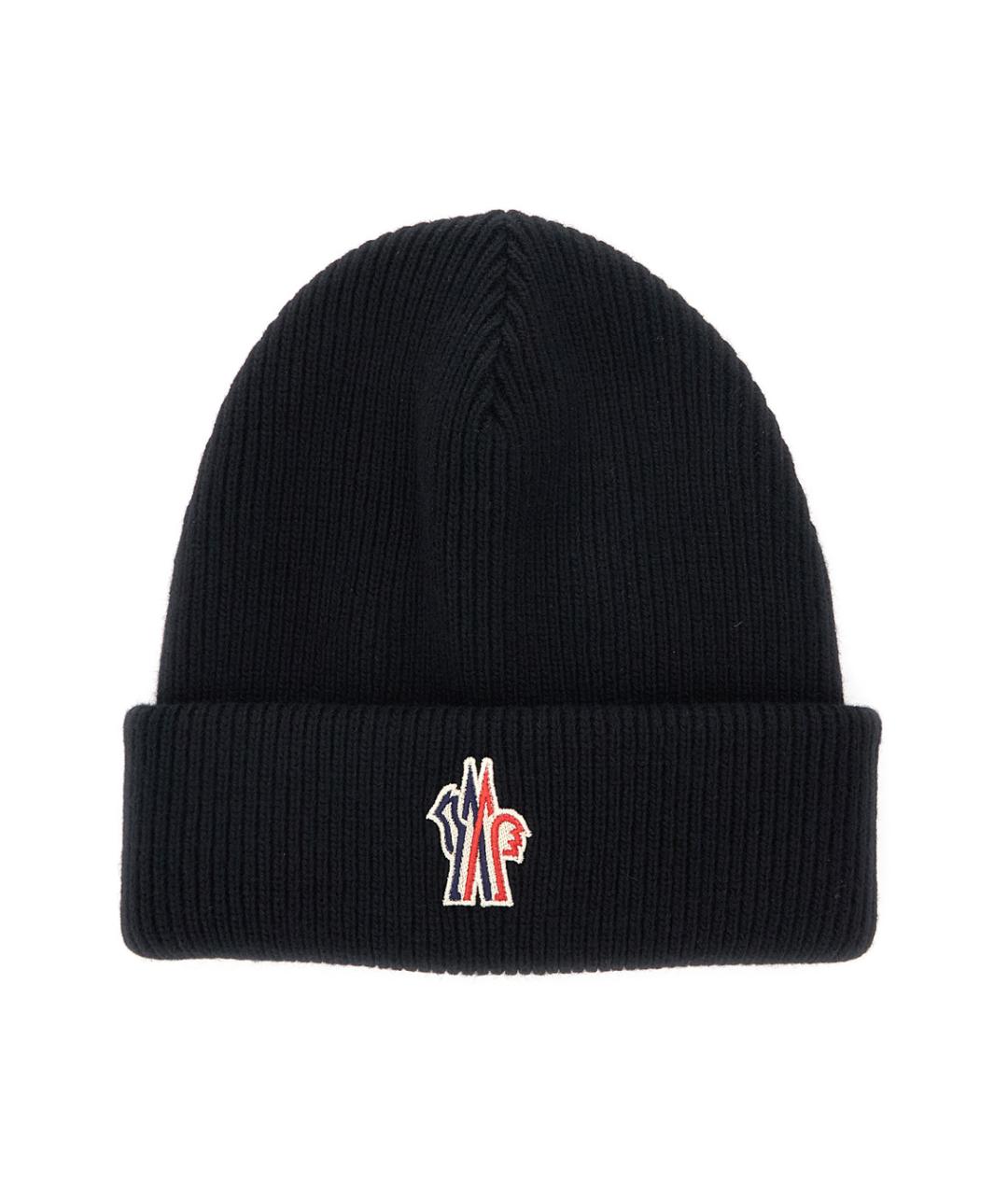 MONCLER GRENOBLE Черная шерстяная шапка, фото 1