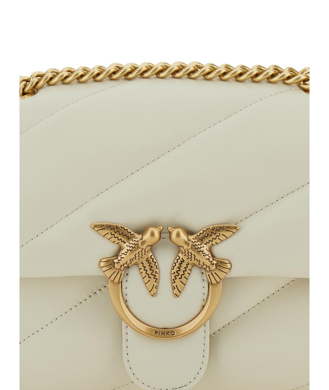 PINKO Белая кожаная сумка через плечо, фото 3