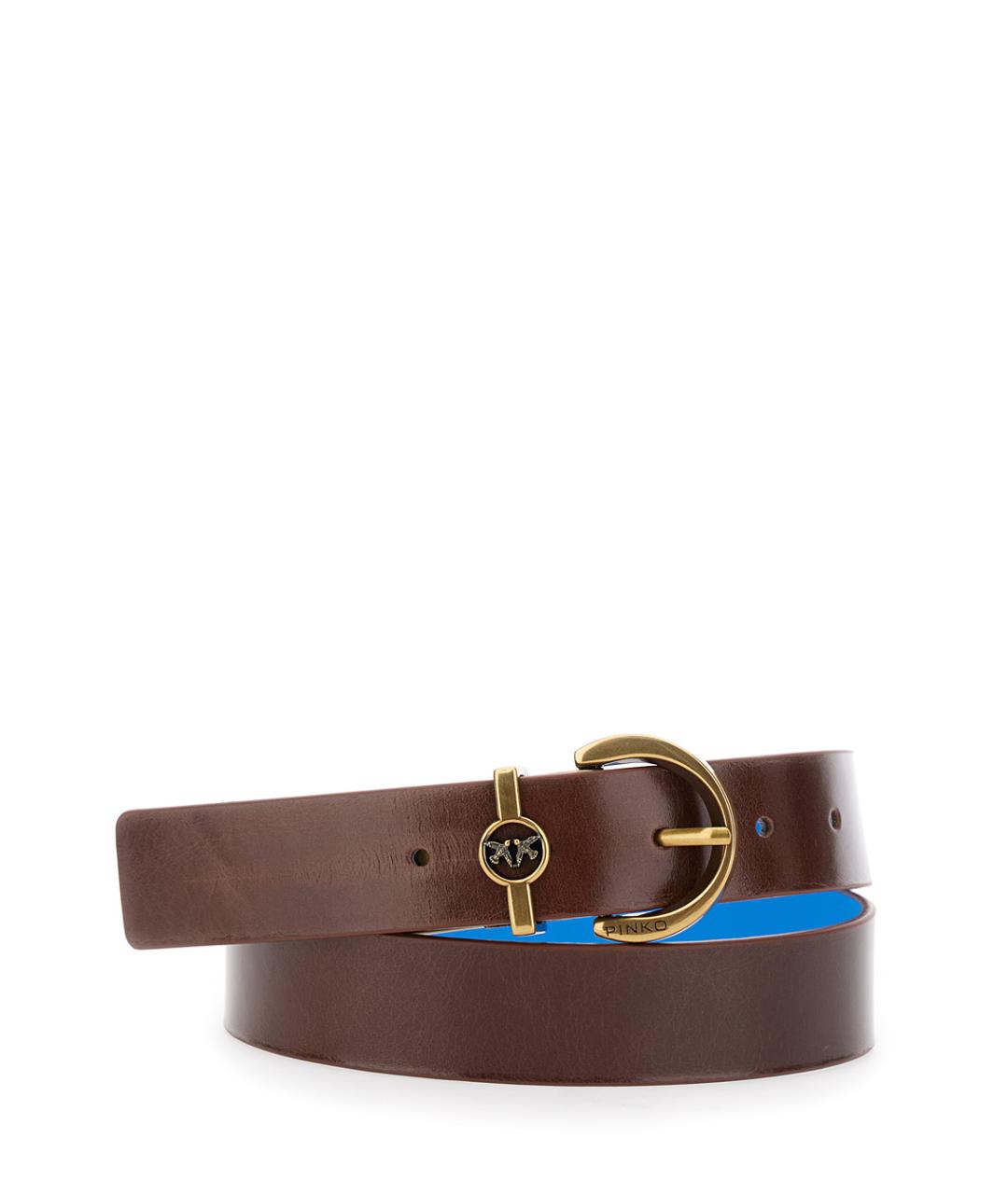 PINKO Коричневый кожаный ремень, фото 1