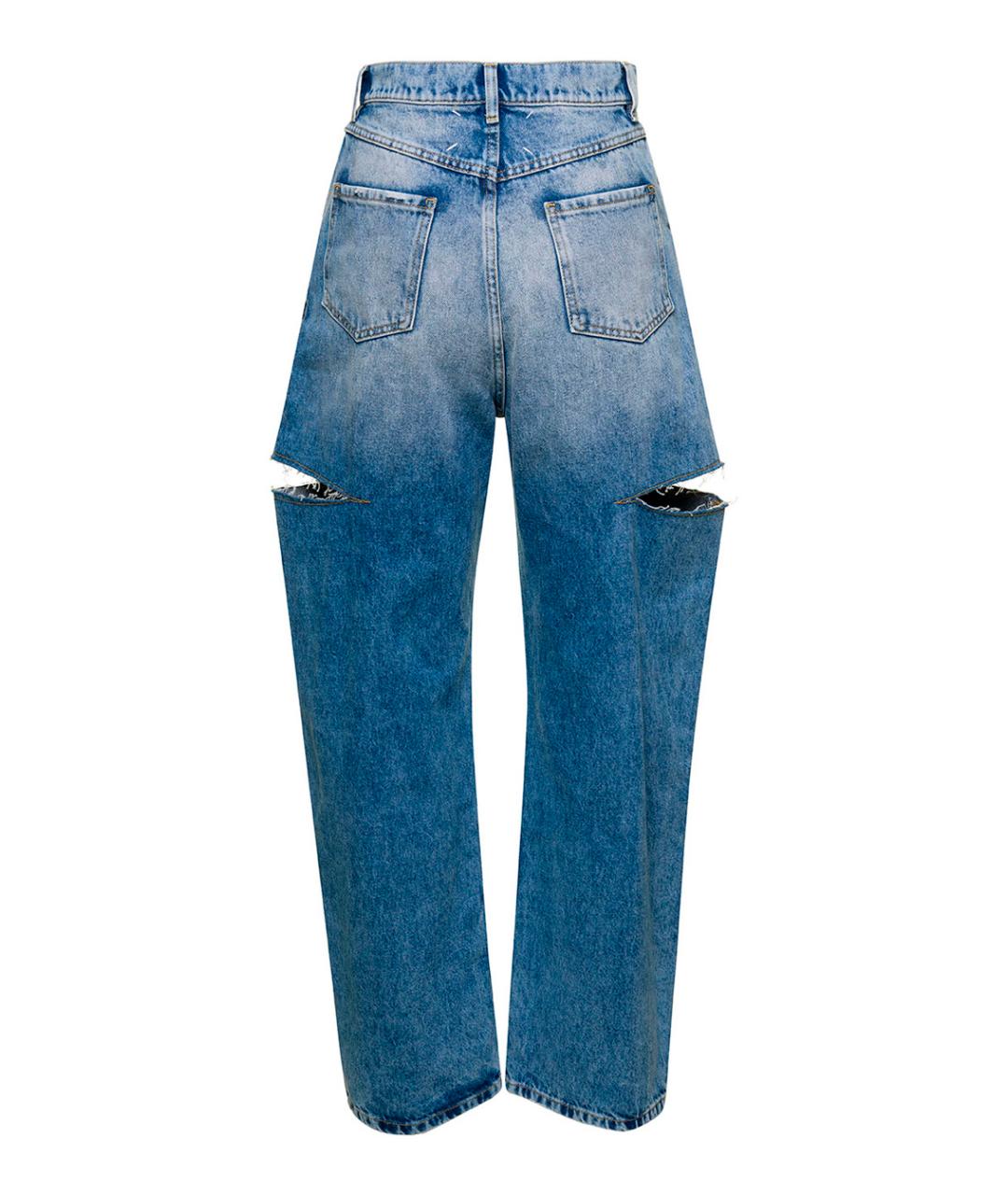 MAISON MARGIELA Синие хлопковые джинсы клеш, фото 2