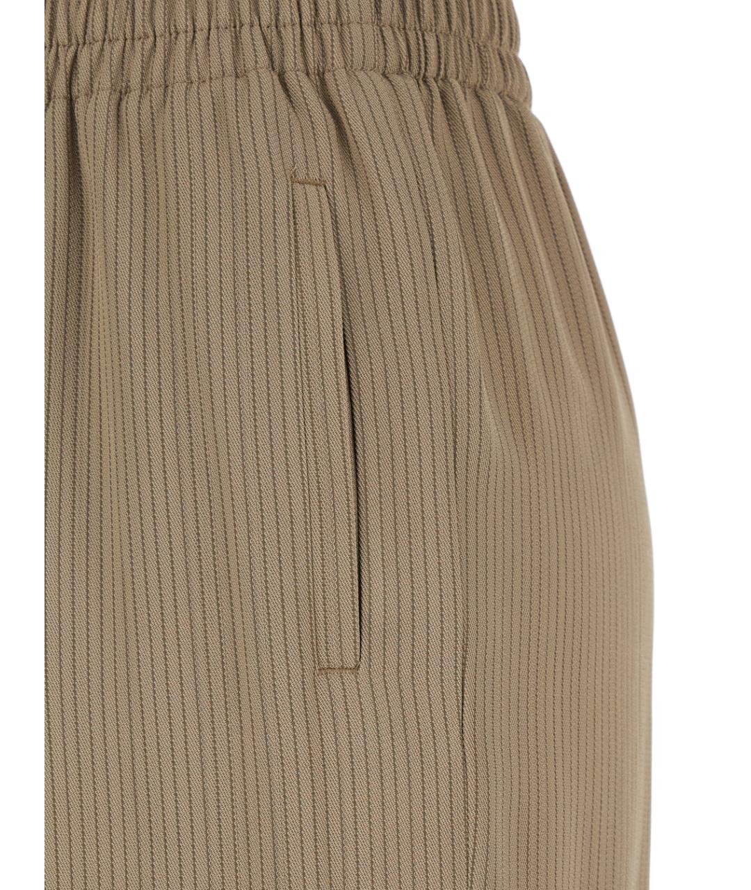 GOLDEN GOOSE DELUXE BRAND Бежевые вискозные прямые брюки, фото 3