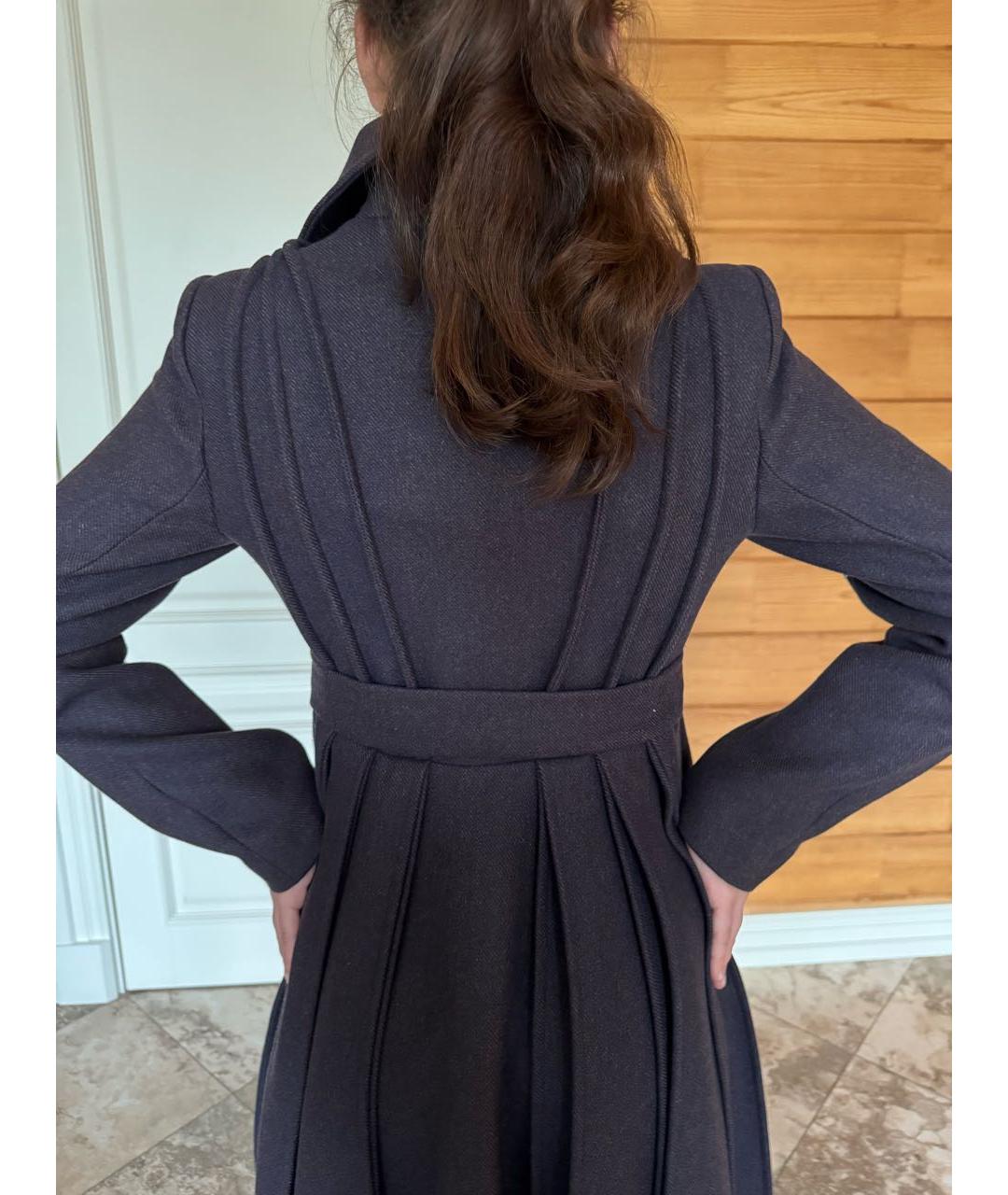 BOTTEGA VENETA Темно-синее шерстяное пальто, фото 2