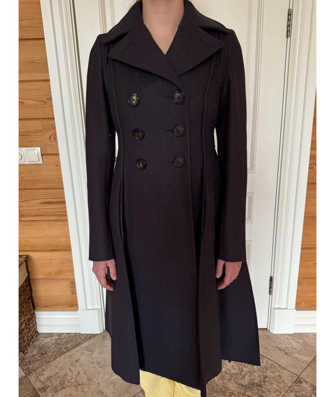 BOTTEGA VENETA Темно-синее шерстяное пальто, фото 7