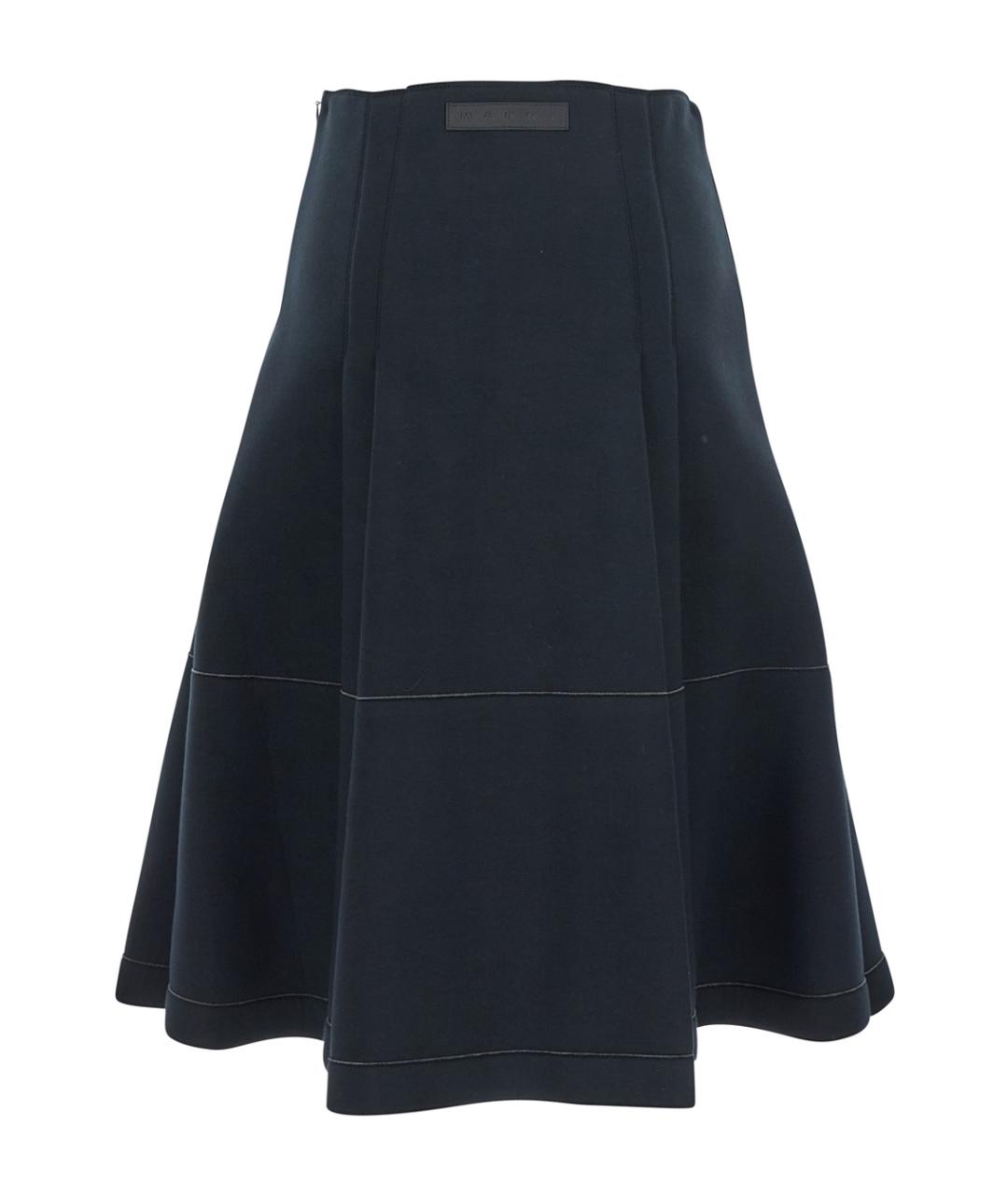 MARNI Черная хлопковая юбка миди, фото 2