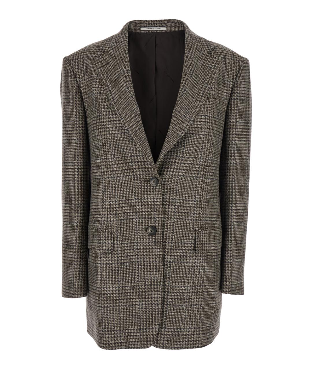 TAGLIATORE Коричневый шерстяной жакет/пиджак, фото 1