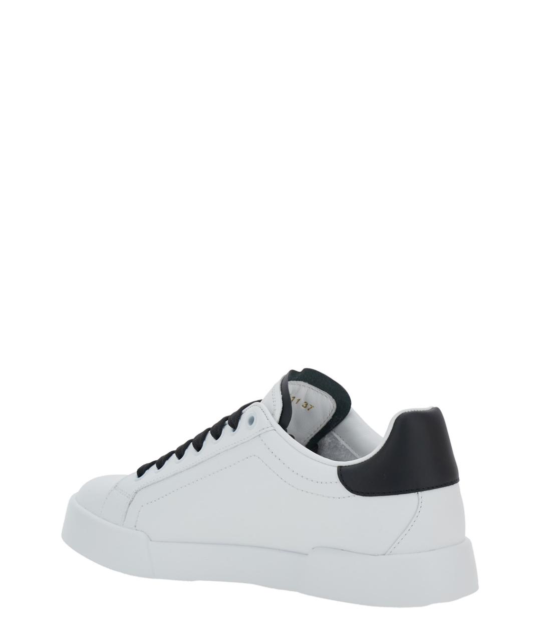 DOLCE&GABBANA Белые кожаные кроссовки, фото 3