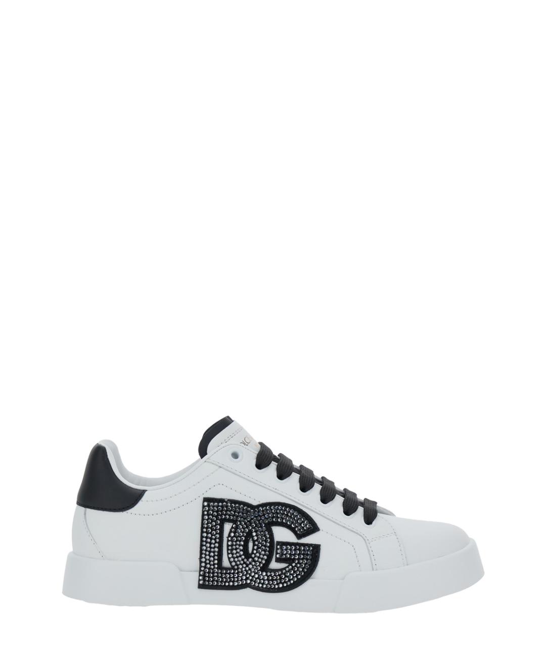 DOLCE&GABBANA Белые кожаные кроссовки, фото 1