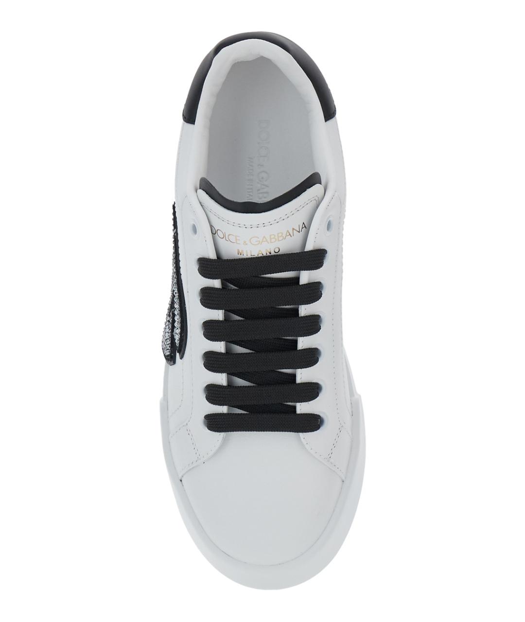 DOLCE&GABBANA Белые кожаные кроссовки, фото 4