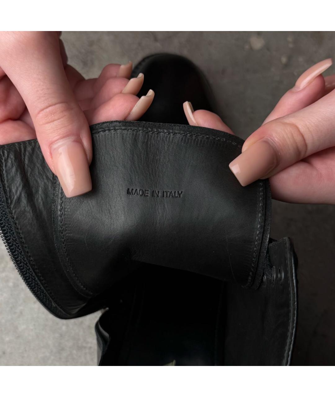 PRADA Черные кожаные ботинки, фото 5