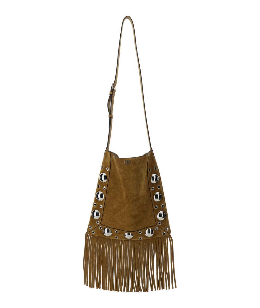 VALENTINO Коричневая замшевая сумка через плечо, фото 1