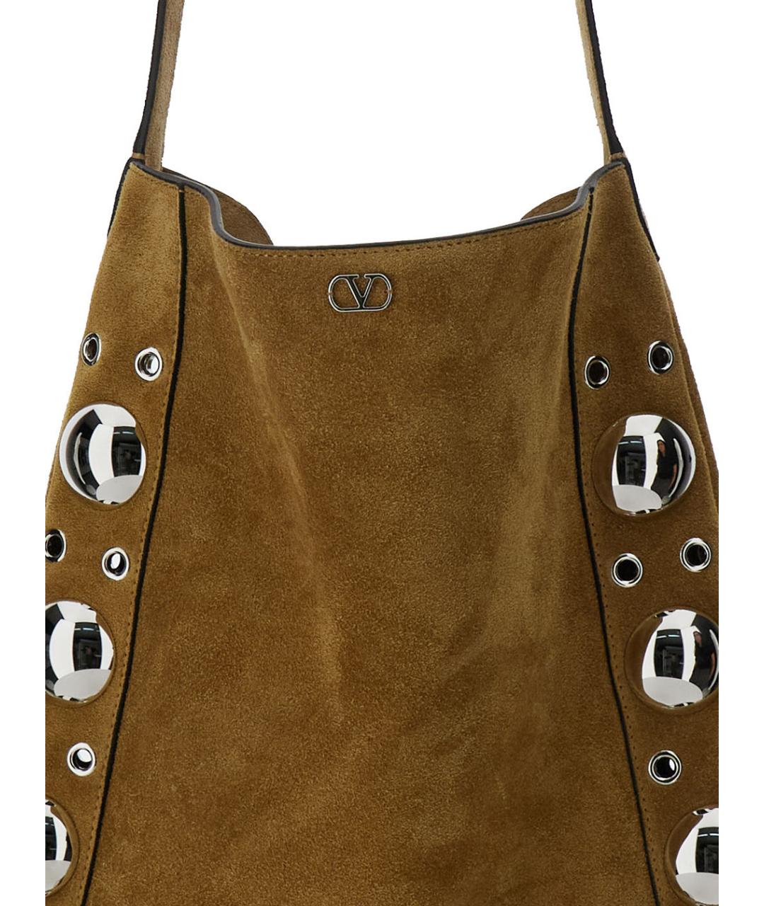 VALENTINO Коричневая замшевая сумка через плечо, фото 3