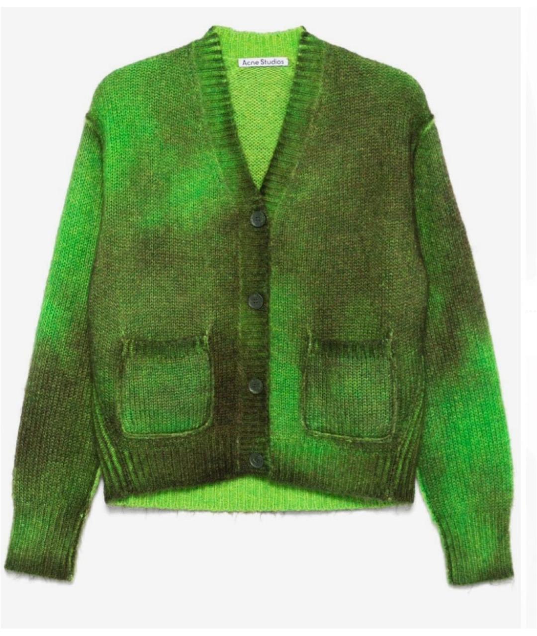 ACNE STUDIOS Зеленый шерстяной кардиган, фото 6