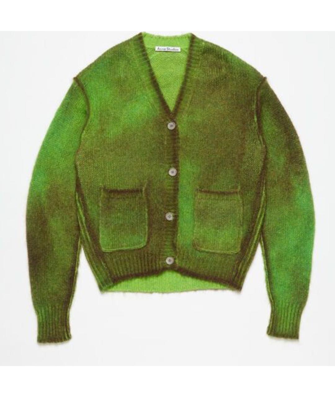 ACNE STUDIOS Зеленый шерстяной кардиган, фото 9
