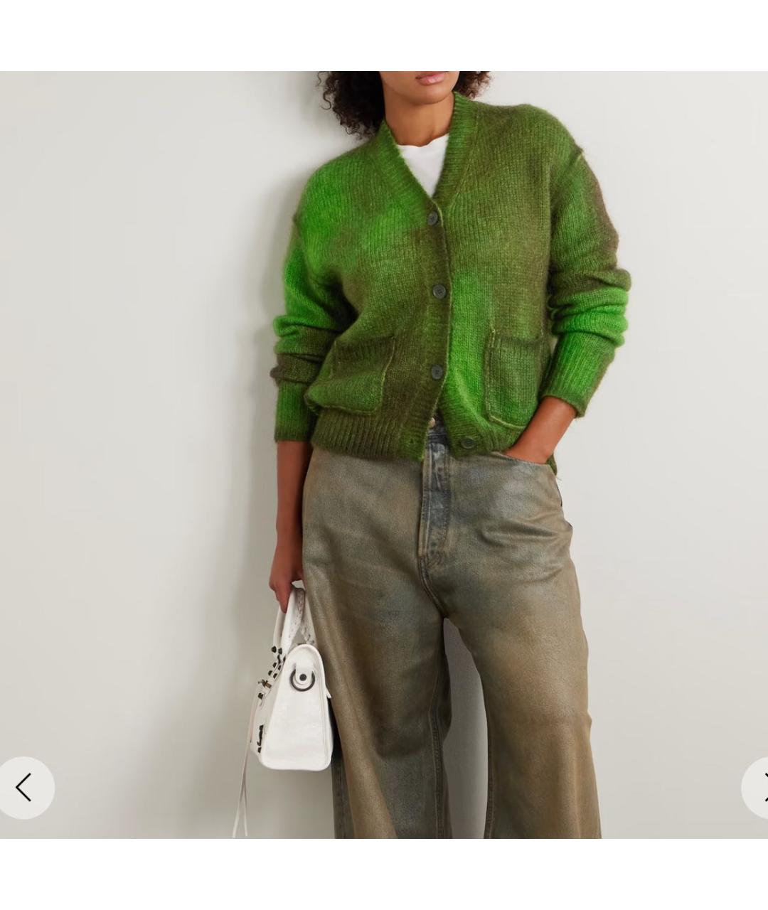 ACNE STUDIOS Зеленый шерстяной кардиган, фото 4