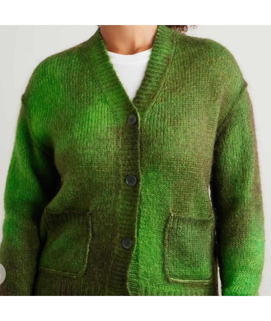 ACNE STUDIOS Зеленый шерстяной кардиган, фото 5