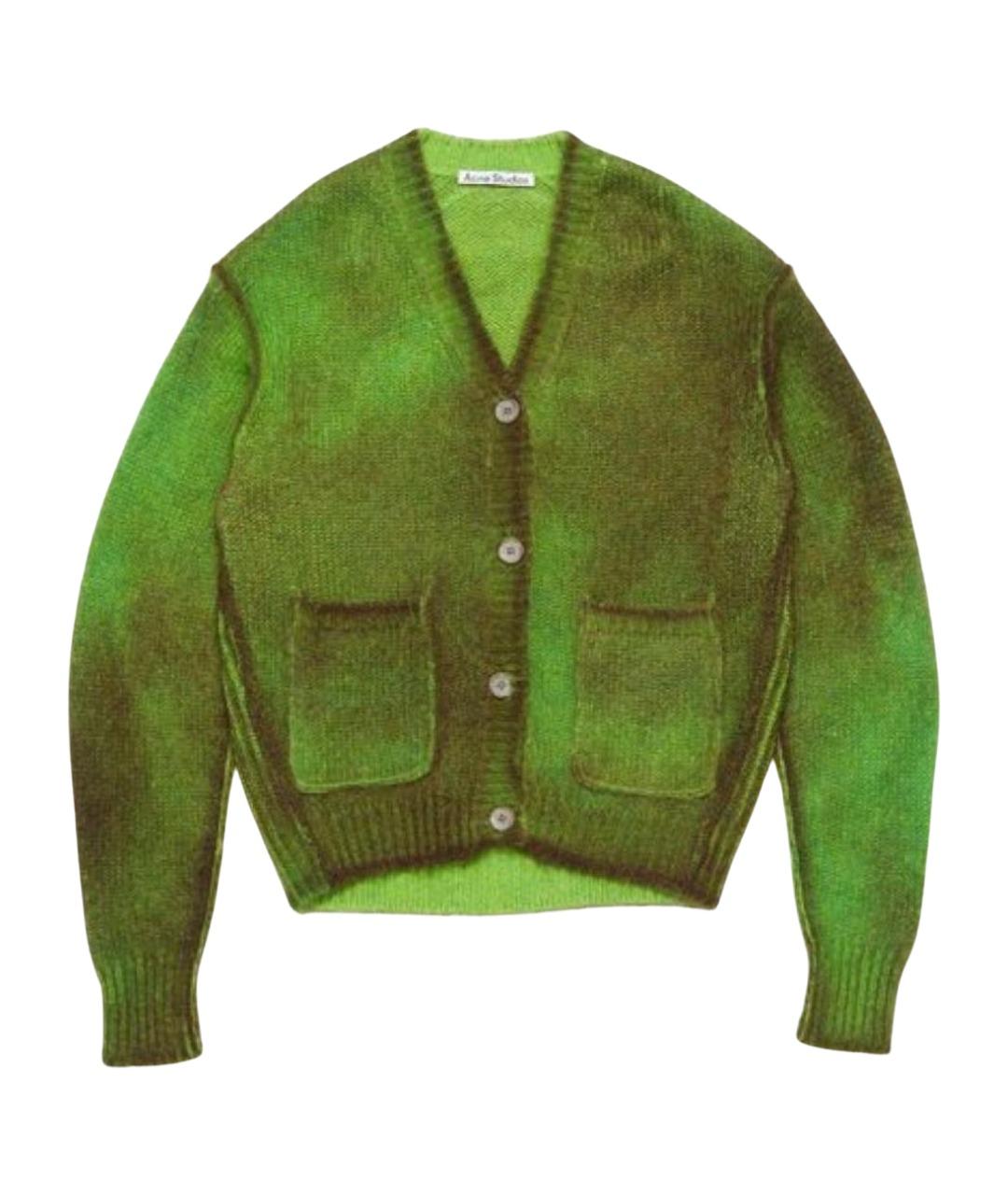 ACNE STUDIOS Зеленый шерстяной кардиган, фото 1