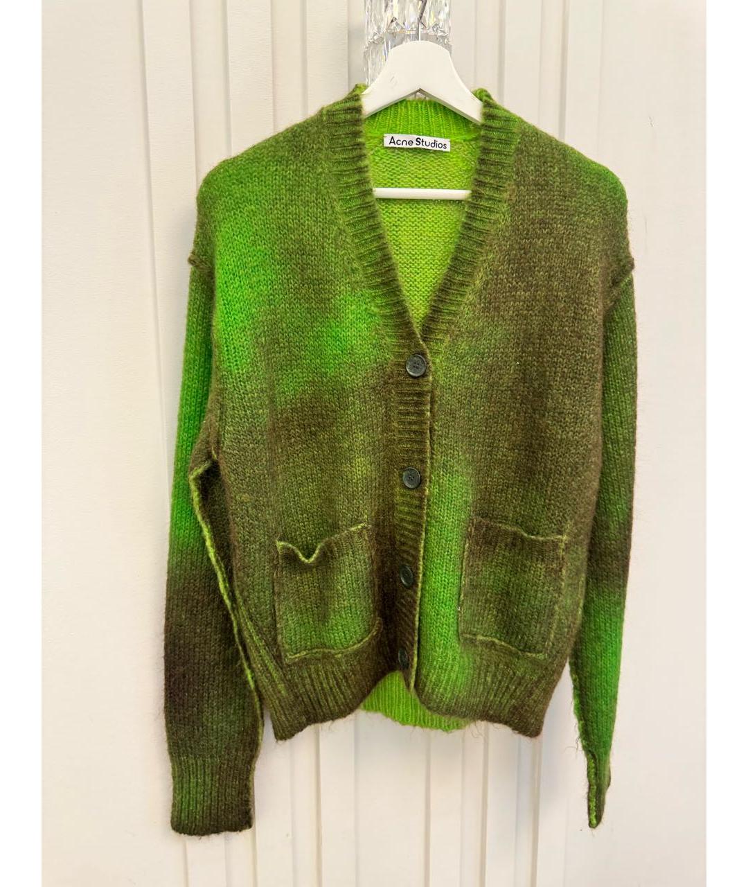 ACNE STUDIOS Зеленый шерстяной кардиган, фото 8