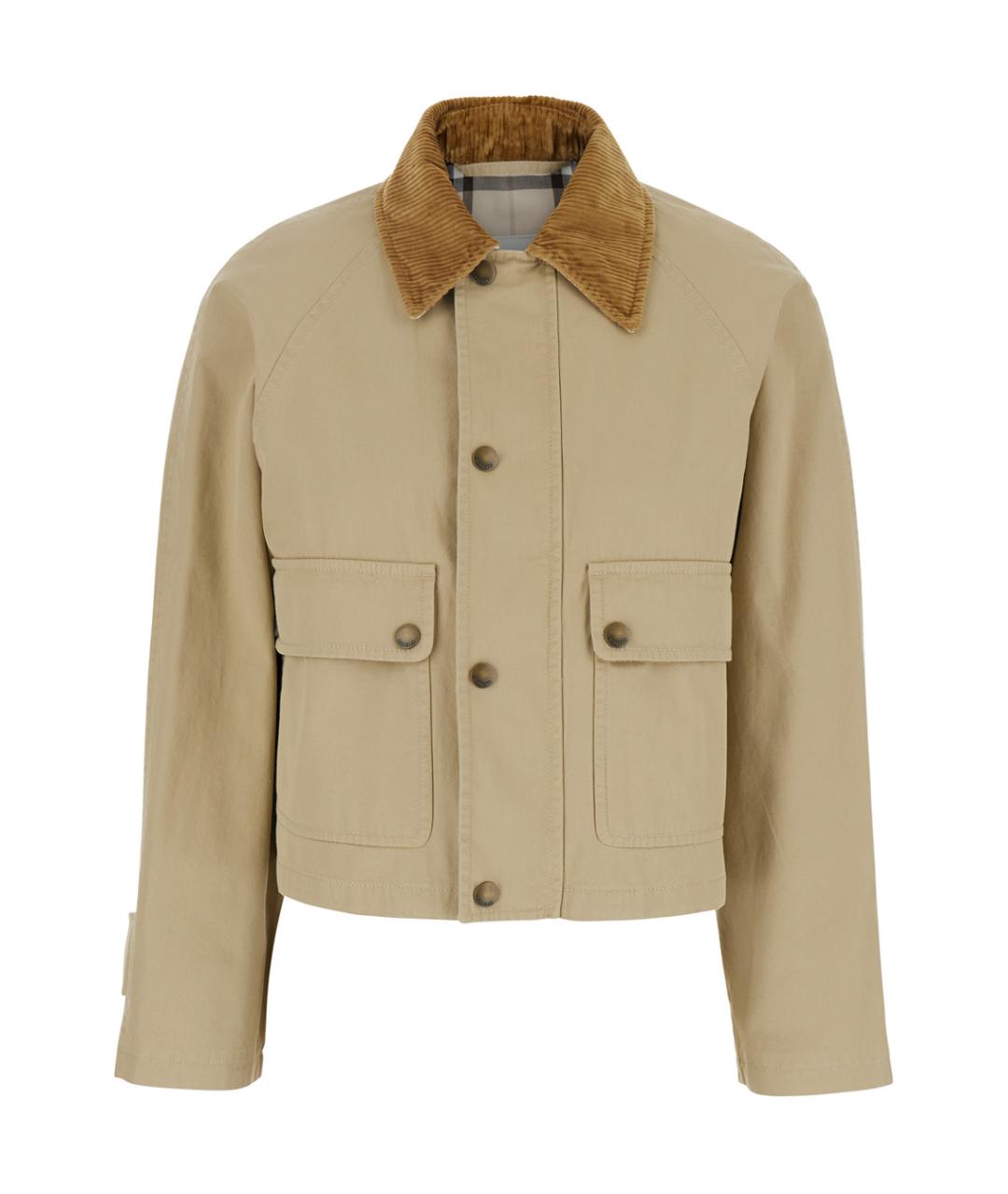 BURBERRY Бежевый хлопковый жакет/пиджак, фото 1