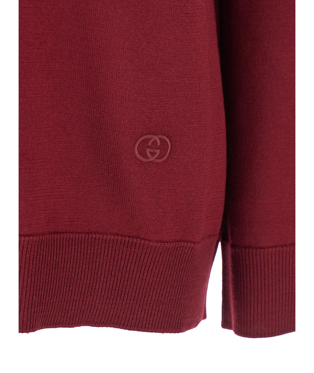 GUCCI Бордовый шерстяной джемпер / свитер, фото 3
