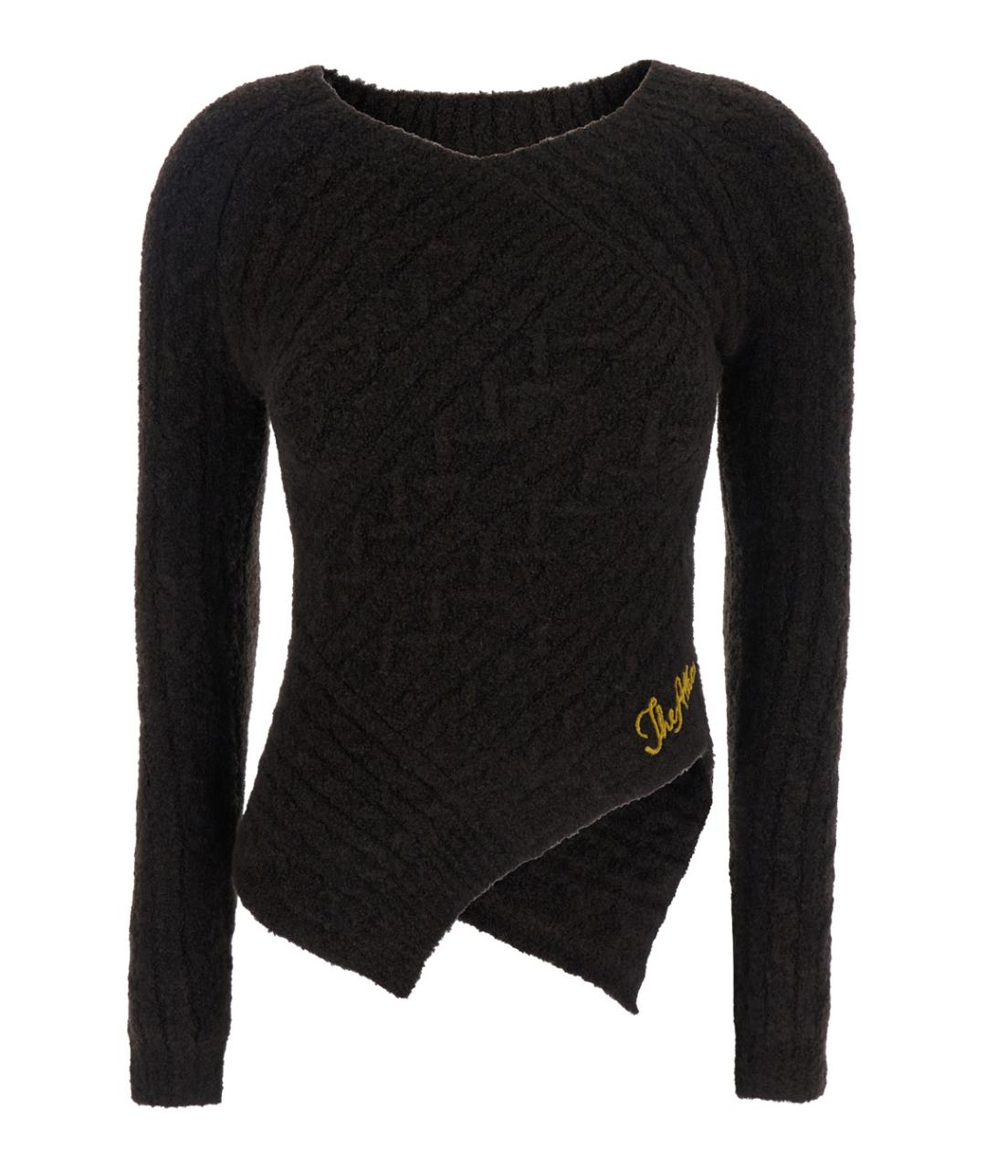 THE ATTICO Коричневый шерстяной джемпер / свитер, фото 1